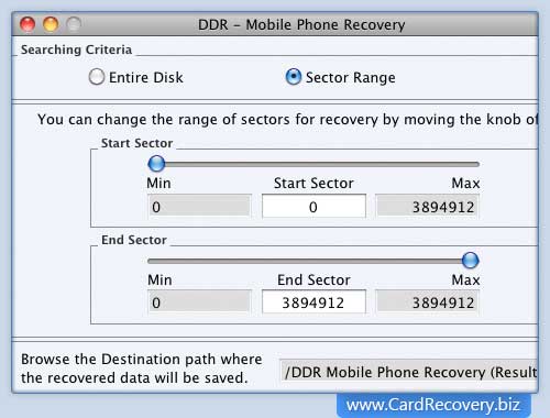 Screenshot of Mac Mobile Card Recovery