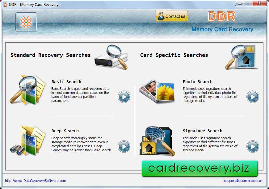 Screenshot of Order Online Card Recovery