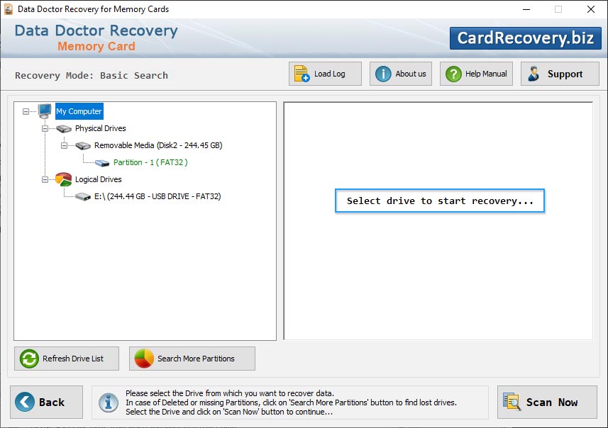 Memory card recovery