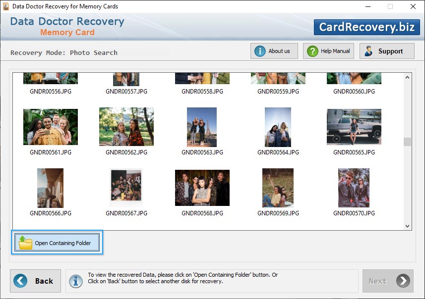 Memory card recovery