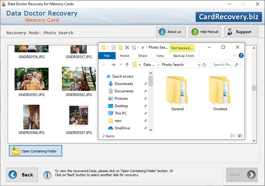 Memory card recovery