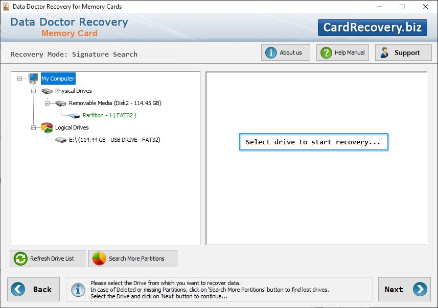 Memory card recovery