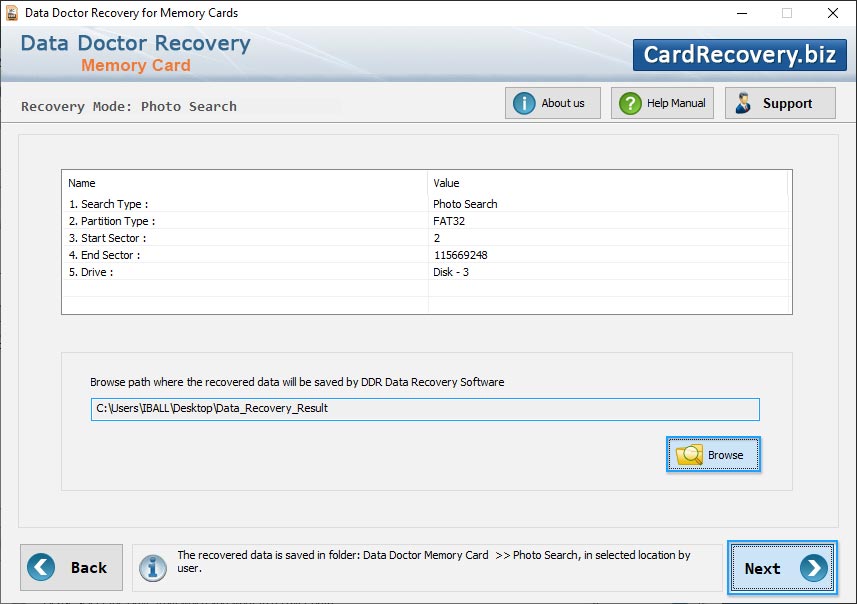 Memory card recovery