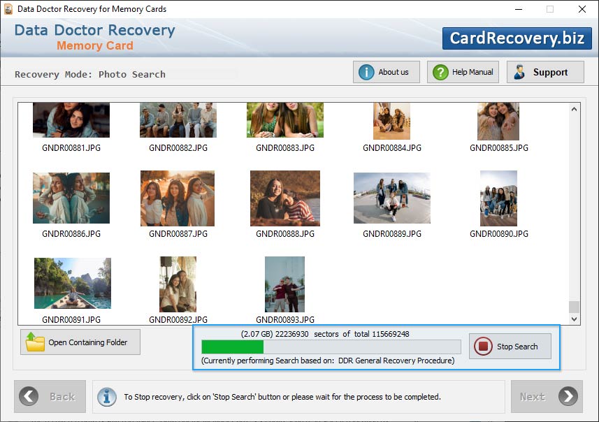 Memory card recovery