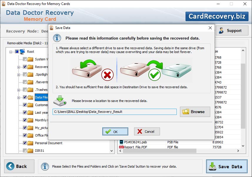 Memory card recovery