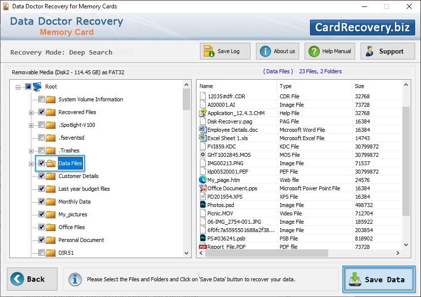 Memory card recovery