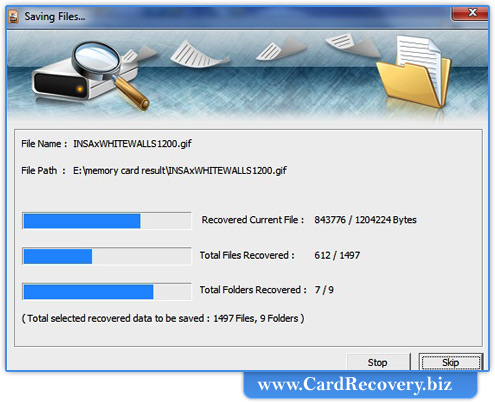 Memory card recovery