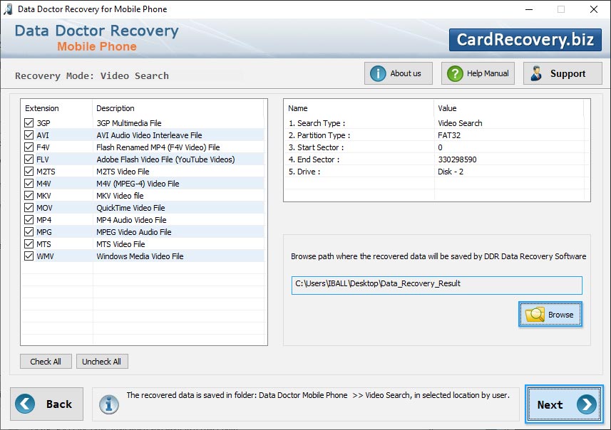 recovered data